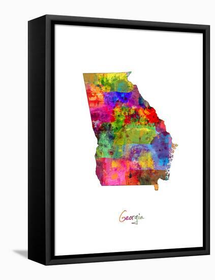 Georgia Map-Michael Tompsett-Framed Stretched Canvas