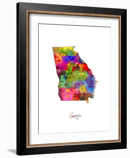 Georgia Map-Michael Tompsett-Framed Art Print