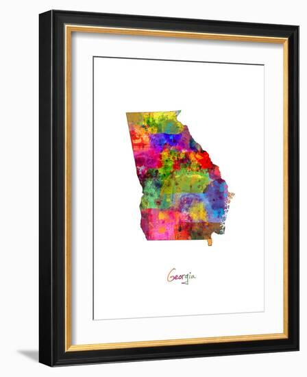 Georgia Map-Michael Tompsett-Framed Art Print
