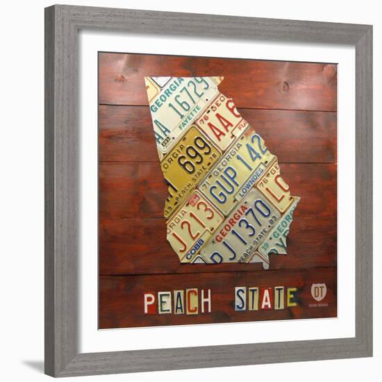 Georgia Map-Design Turnpike-Framed Giclee Print