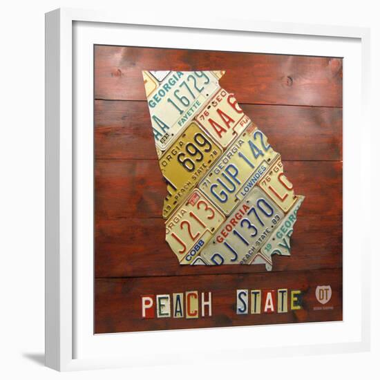 Georgia Map-Design Turnpike-Framed Giclee Print