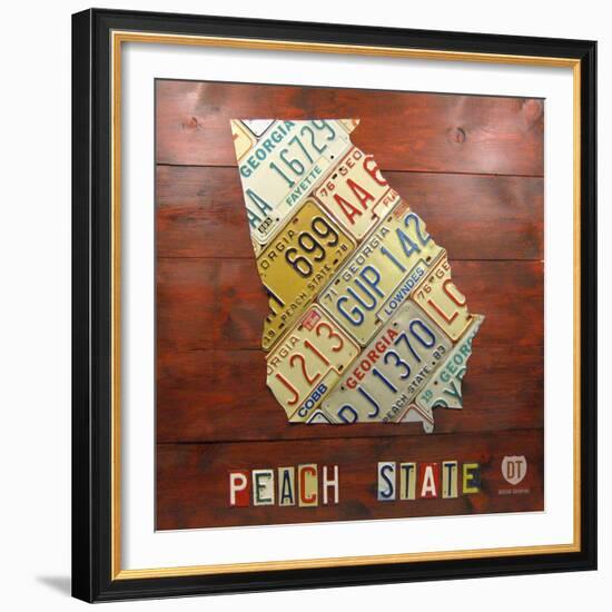 Georgia Map-Design Turnpike-Framed Giclee Print