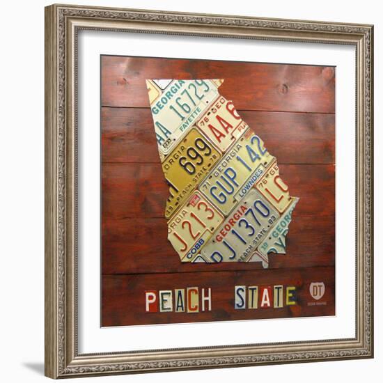 Georgia Map-Design Turnpike-Framed Premium Giclee Print