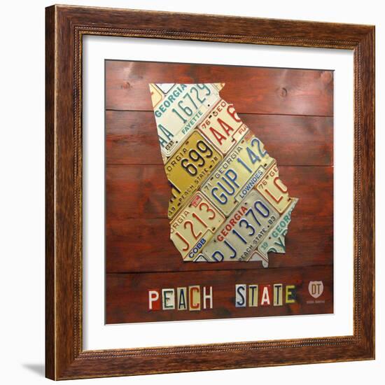 Georgia Map-Design Turnpike-Framed Giclee Print