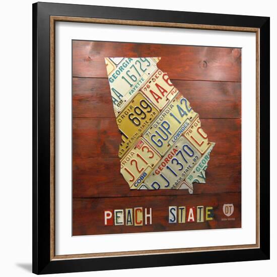 Georgia Map-Design Turnpike-Framed Giclee Print