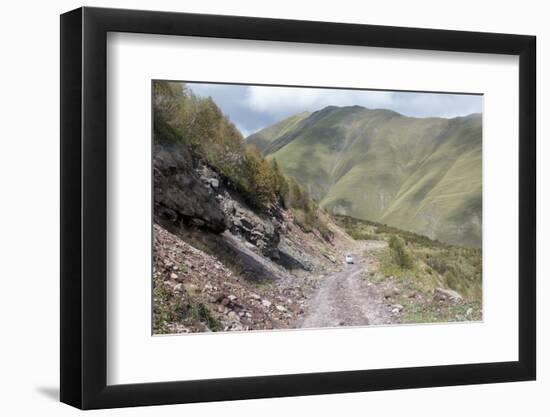 Georgia, Mtskheta, Juta. A Van Travelling Along a Dirt Road in a Valley-Alida Latham-Framed Photographic Print