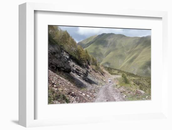 Georgia, Mtskheta, Juta. A Van Travelling Along a Dirt Road in a Valley-Alida Latham-Framed Photographic Print