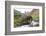 Georgia, Mtskheta, Juta. River Flowing Past a Stone Cross-Alida Latham-Framed Photographic Print