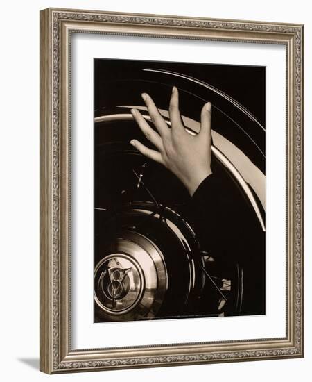 Georgia O’Keeffe, Hand on Back Tire of Ford V8, 1933-Alfred Stieglitz-Framed Art Print