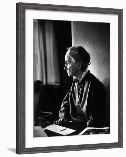 Georgia O'Keeffe Writing Letters at Ghost Ranch-John Loengard-Framed Premium Photographic Print