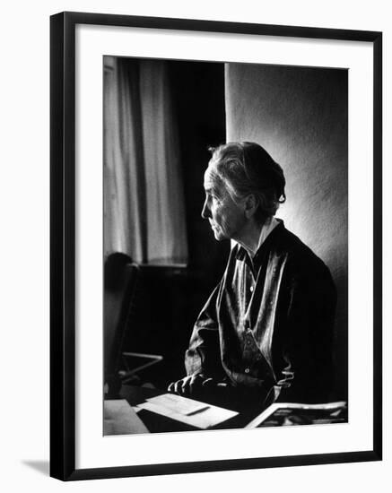 Georgia O'Keeffe Writing Letters at Ghost Ranch-John Loengard-Framed Premium Photographic Print