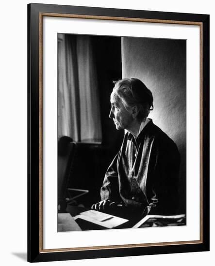 Georgia O'Keeffe Writing Letters at Ghost Ranch-John Loengard-Framed Premium Photographic Print