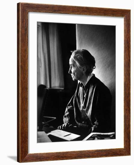 Georgia O'Keeffe Writing Letters at Ghost Ranch-John Loengard-Framed Premium Photographic Print