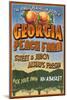 Georgia - Peach Farm-Lantern Press-Mounted Art Print