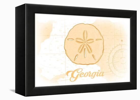 Georgia - Sand Dollar - Yellow - Coastal Icon-Lantern Press-Framed Stretched Canvas