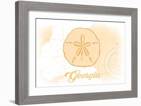 Georgia - Sand Dollar - Yellow - Coastal Icon-Lantern Press-Framed Art Print