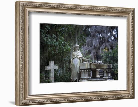 Georgia, Savannah, Bonaventure Cemetery, Famous For Its Beautifully Appointed Tombs Adorned With An-John Coletti-Framed Photographic Print