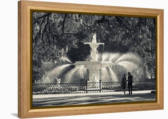 Georgia, Savannah, Fountain in Forsyth Park-Walter Bibikow-Framed Premier Image Canvas