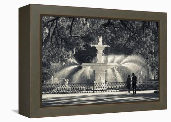 Georgia, Savannah, Fountain in Forsyth Park-Walter Bibikow-Framed Premier Image Canvas