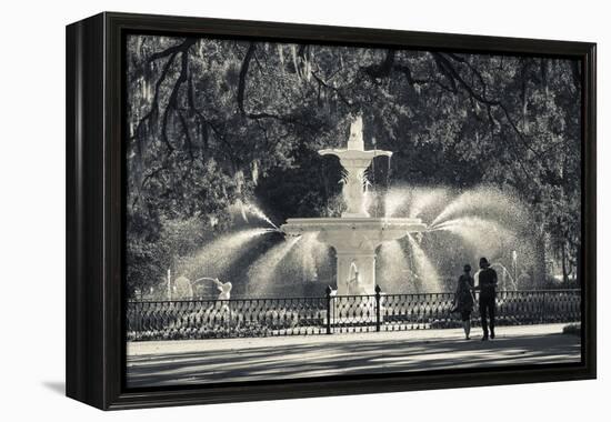 Georgia, Savannah, Fountain in Forsyth Park-Walter Bibikow-Framed Premier Image Canvas