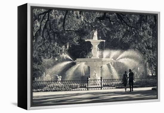 Georgia, Savannah, Fountain in Forsyth Park-Walter Bibikow-Framed Premier Image Canvas