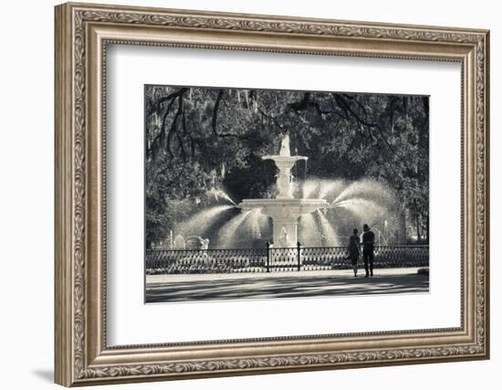 Georgia, Savannah, Fountain in Forsyth Park-Walter Bibikow-Framed Photographic Print