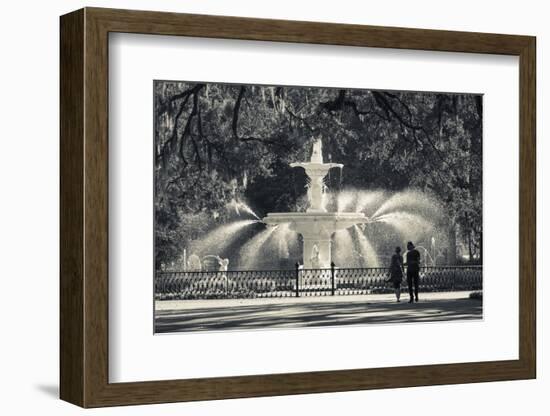 Georgia, Savannah, Fountain in Forsyth Park-Walter Bibikow-Framed Photographic Print