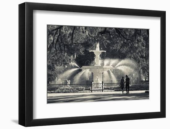 Georgia, Savannah, Fountain in Forsyth Park-Walter Bibikow-Framed Photographic Print