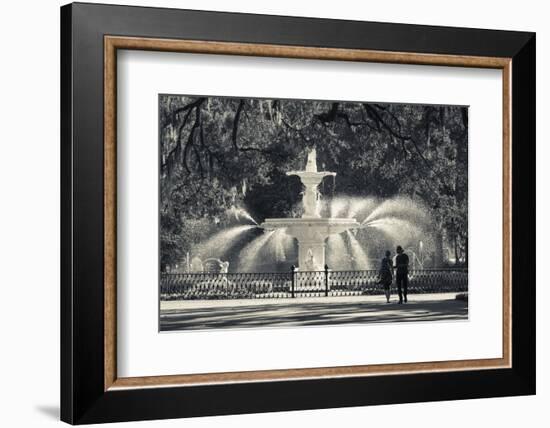 Georgia, Savannah, Fountain in Forsyth Park-Walter Bibikow-Framed Photographic Print