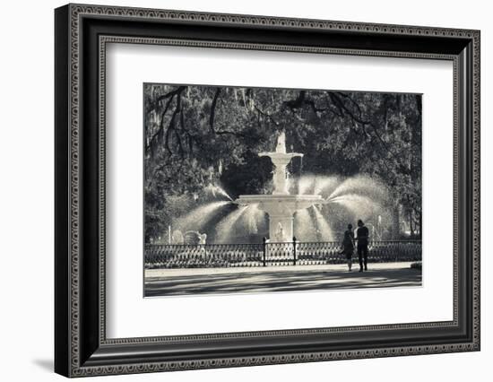 Georgia, Savannah, Fountain in Forsyth Park-Walter Bibikow-Framed Photographic Print