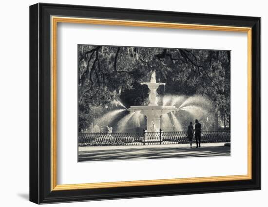 Georgia, Savannah, Fountain in Forsyth Park-Walter Bibikow-Framed Photographic Print