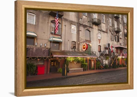 Georgia, Savannah, Historic Buildings Along River Street-Joanne Wells-Framed Premier Image Canvas