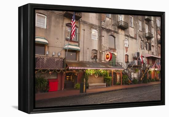 Georgia, Savannah, Historic Buildings Along River Street-Joanne Wells-Framed Premier Image Canvas