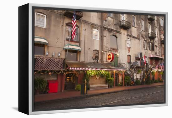 Georgia, Savannah, Historic Buildings Along River Street-Joanne Wells-Framed Premier Image Canvas