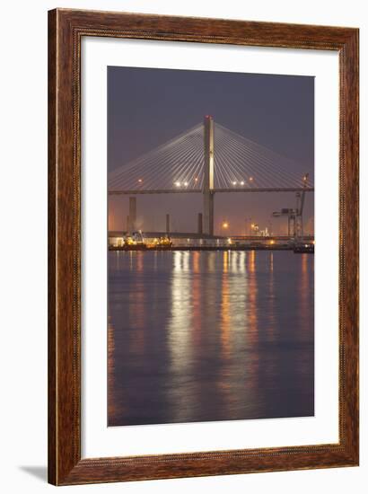 Georgia, Savannah, Span of the Talmadge Memorial Bridge-Joanne Wells-Framed Photographic Print