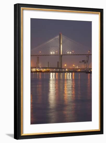 Georgia, Savannah, Span of the Talmadge Memorial Bridge-Joanne Wells-Framed Photographic Print