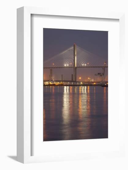 Georgia, Savannah, Span of the Talmadge Memorial Bridge-Joanne Wells-Framed Photographic Print