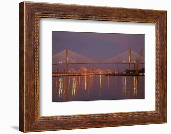 Georgia, Savannah, Talmadge Memorial Bridge at Dawn-Joanne Wells-Framed Photographic Print