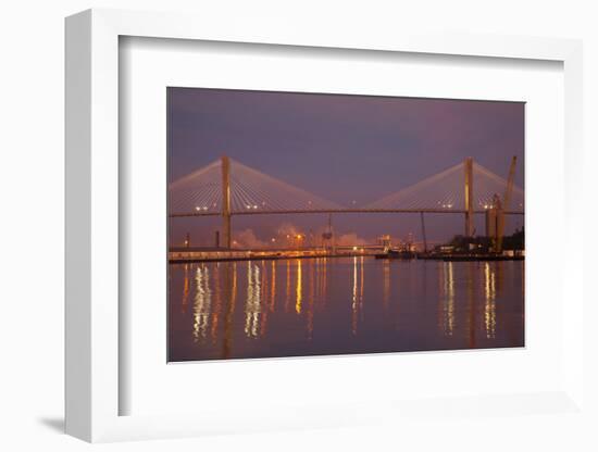 Georgia, Savannah, Talmadge Memorial Bridge at Dawn-Joanne Wells-Framed Photographic Print