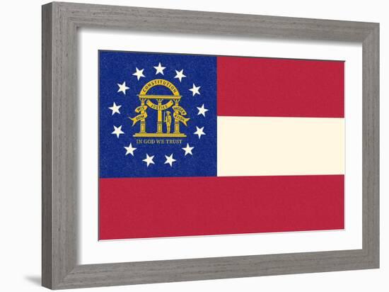 Georgia State Flag-Lantern Press-Framed Art Print