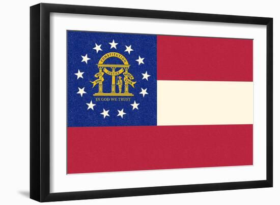 Georgia State Flag-Lantern Press-Framed Art Print