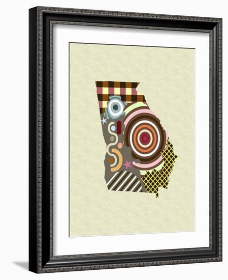 Georgia State Map-Lanre Adefioye-Framed Giclee Print