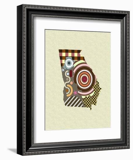 Georgia State Map-Lanre Adefioye-Framed Giclee Print