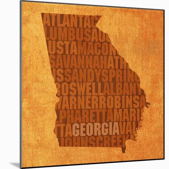 Georgia State Words-David Bowman-Mounted Giclee Print