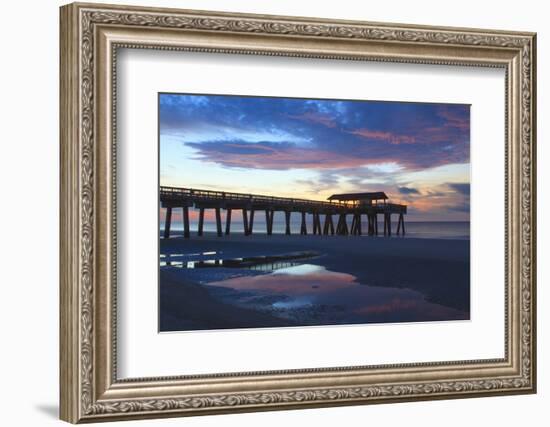 Georgia, Tybee Island, Early Morning at the Pier-Joanne Wells-Framed Photographic Print