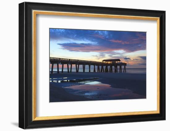 Georgia, Tybee Island, Early Morning at the Pier-Joanne Wells-Framed Photographic Print