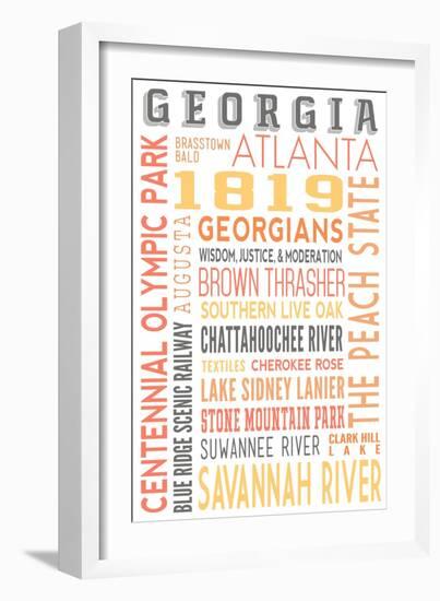 Georgia - Typography-Lantern Press-Framed Art Print