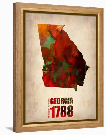 Georgia Watercolor Map-NaxArt-Framed Stretched Canvas