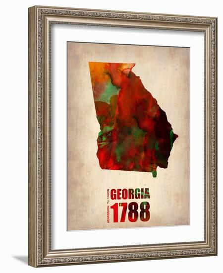 Georgia Watercolor Map-NaxArt-Framed Art Print