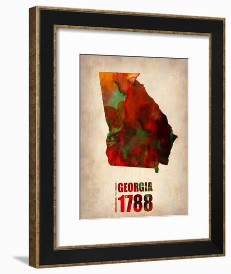 Georgia Watercolor Map-NaxArt-Framed Art Print